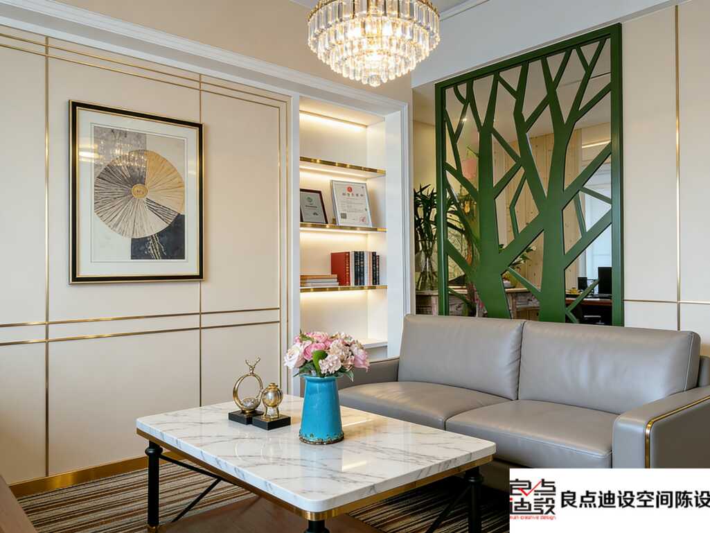 轻奢风办公室软装设计|小面积也能装出高级感会客区💫